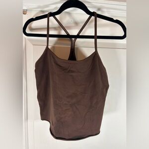 LULULEMON POWER Y TANK *dyed brown and cropped* size 10